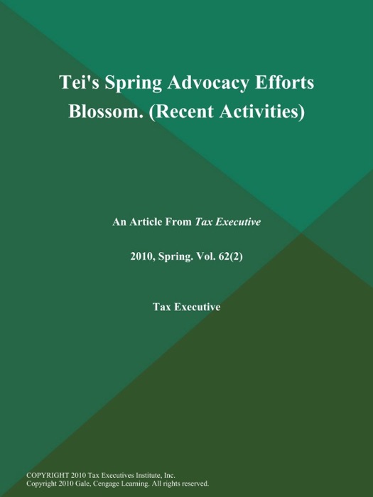 Tei's Spring Advocacy Efforts Blossom (Recent Activities)