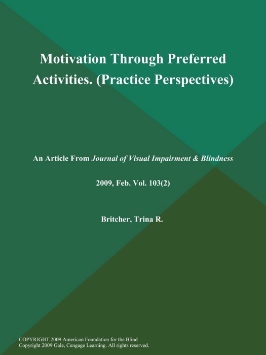 Motivation Through Preferred Activities (Practice Perspectives)