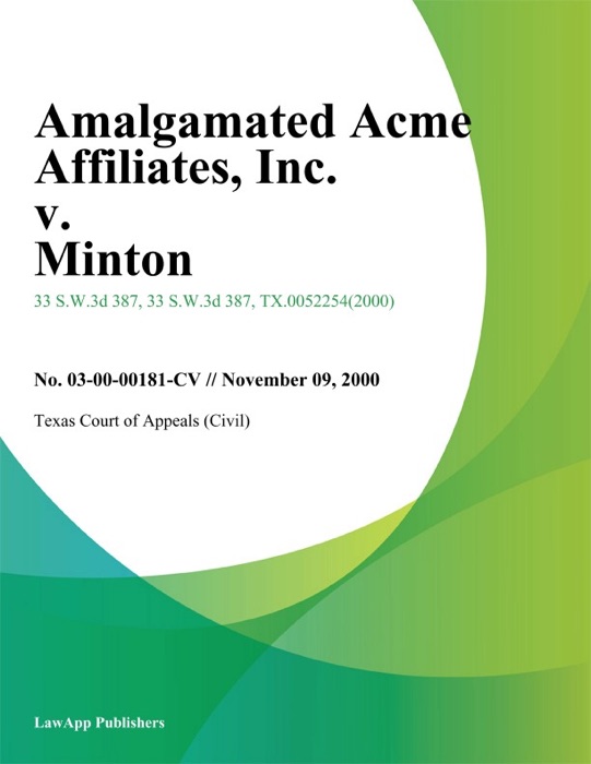 Amalgamated Acme Affiliates, Inc. v. Minton