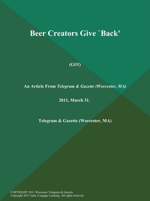 Beer Creators Give `Back' (Go!)