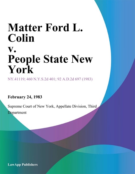 Matter Ford L. Colin v. People State New York