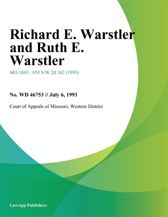 Richard E. Warstler and Ruth E. Warstler