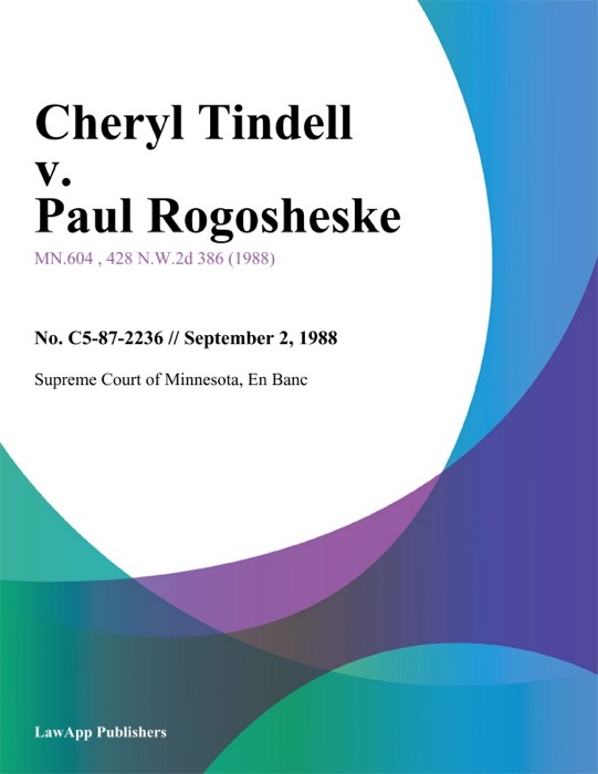 Cheryl Tindell v. Paul Rogosheske