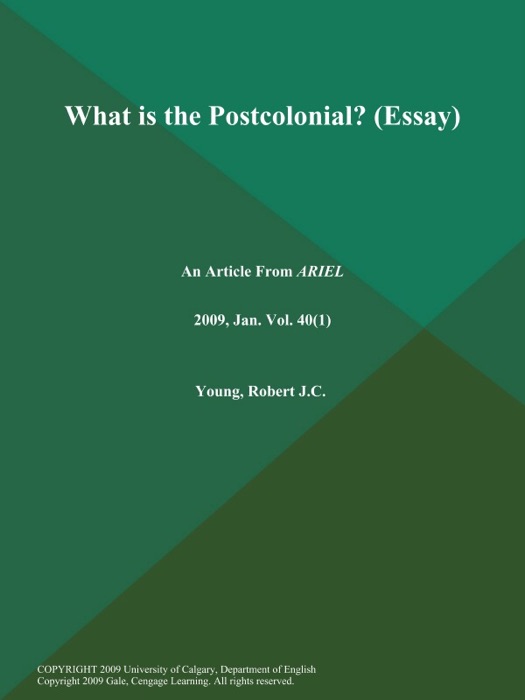 What is the Postcolonial? (Essay)