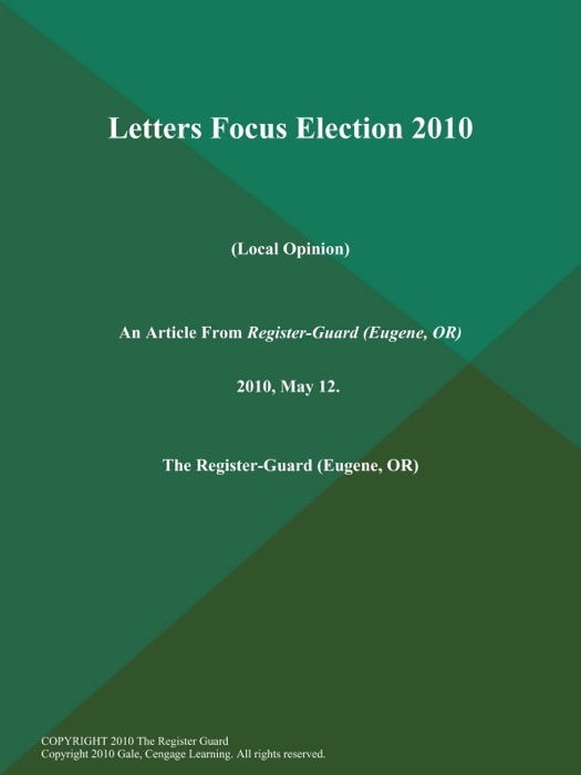 Letters Focus Election 2010 (Local Opinion)