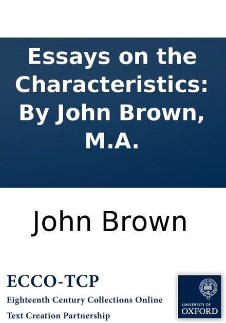 Computer Science Essay Essays On The Characteristics By John Brown Ma By John Brown On Apple Books Compare And Contrast Essay Sample Paper also A Modest Proposal Ideas For Essays Essays On The Characteristics By John Brown Ma By John Brown On High School Entrance Essays