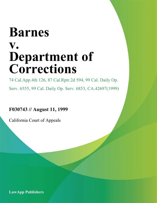 Barnes v. Department of Corrections