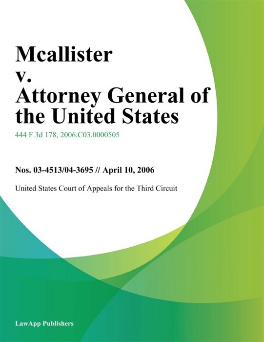 Mcallister v. Attorney General of the United States