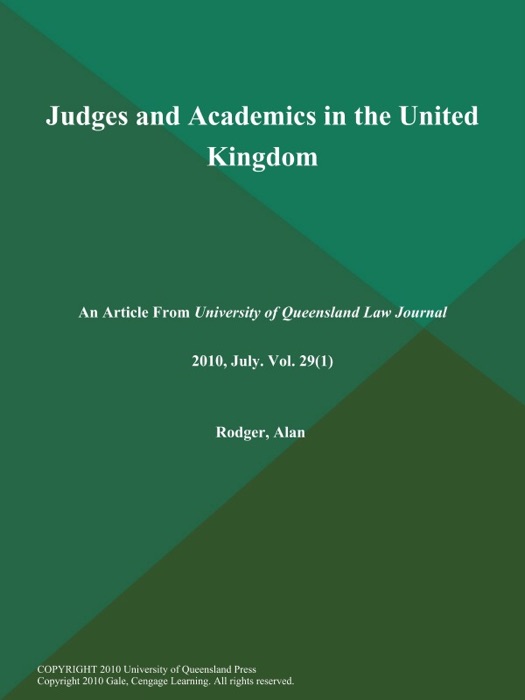 Judges and Academics in the United Kingdom