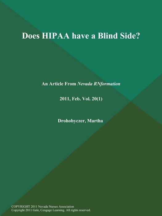 Does HIPAA have a Blind Side?