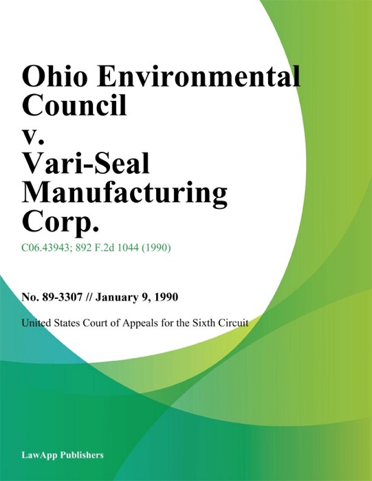 Ohio Environmental Council v. Vari-Seal Manufacturing Corp.