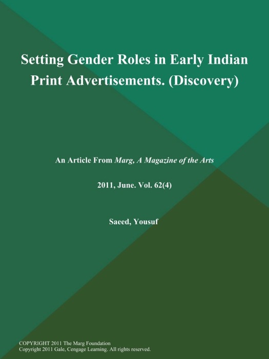 Setting Gender Roles in Early Indian Print Advertisements (Discovery)