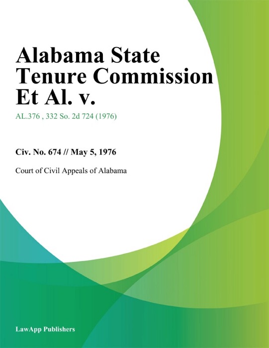 Alabama State Tenure Commission Et Al. V.