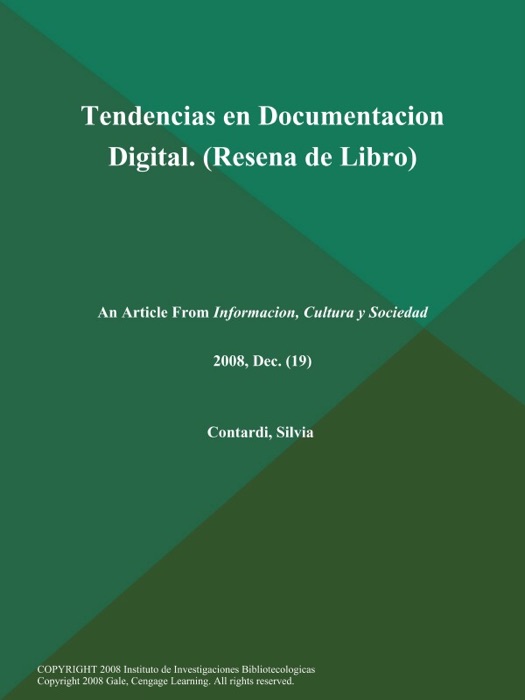 Tendencias en Documentacion Digital (Resena de Libro)