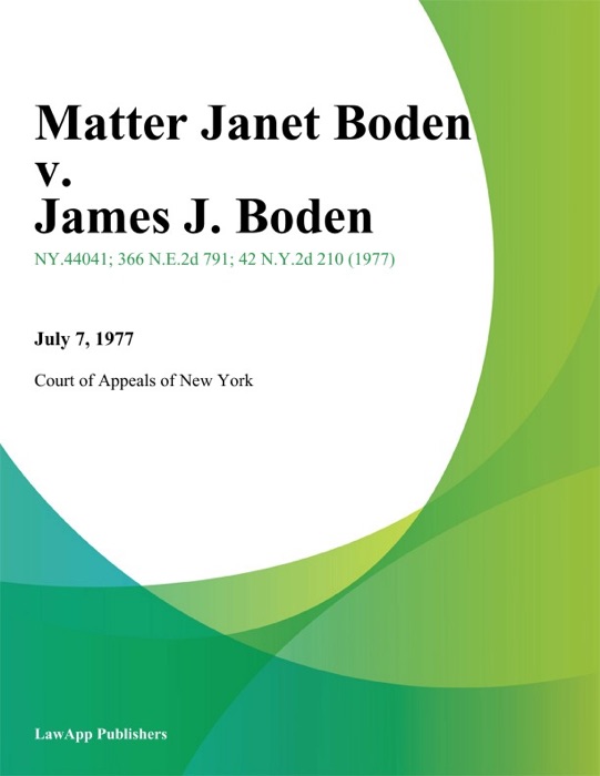 Matter Janet Boden v. James J. Boden