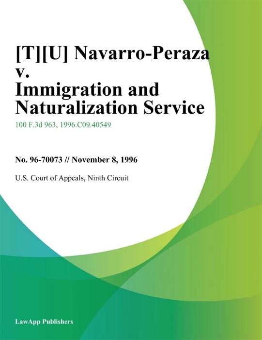 Navarro-Peraza v. Immigration and Naturalization Service