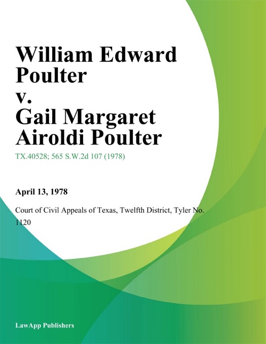 William Edward Poulter v. Gail Margaret Airoldi Poulter