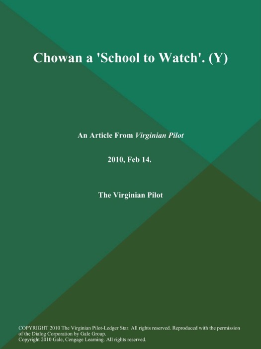 Chowan a 'School to Watch' (Y)