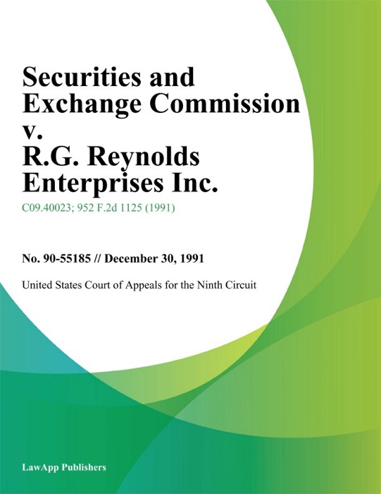 Securities and Exchange Commission v. R.G. Reynolds Enterprises Inc.
