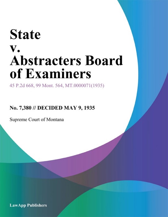 State v. Abstracters Board of Examiners