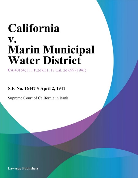 California V. Marin Municipal Water District