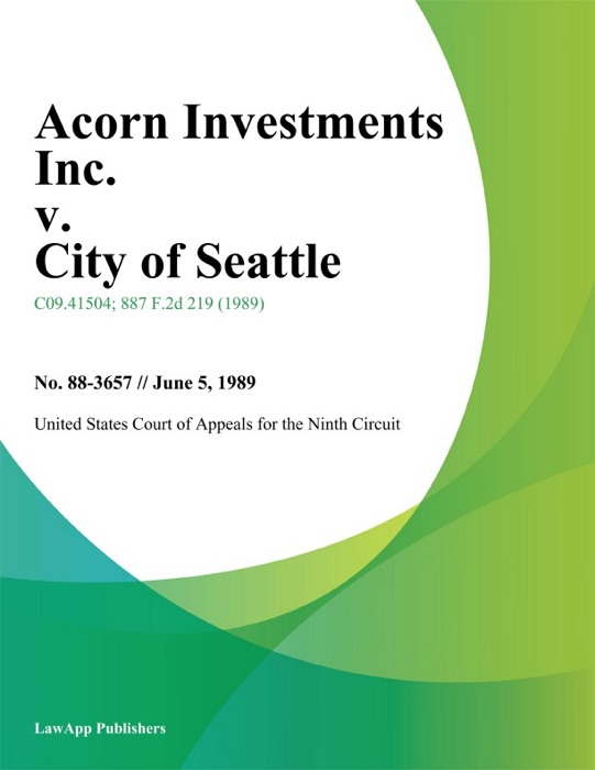 Acorn Investments Inc. v. City of Seattle