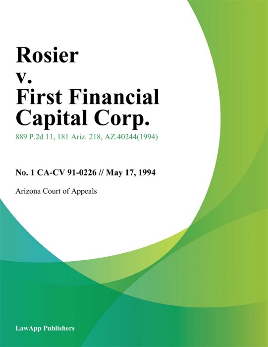 Rosier v. First Financial Capital Corp.