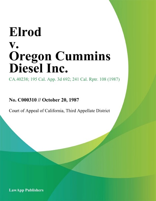 Elrod V. Oregon Cummins Diesel Inc.