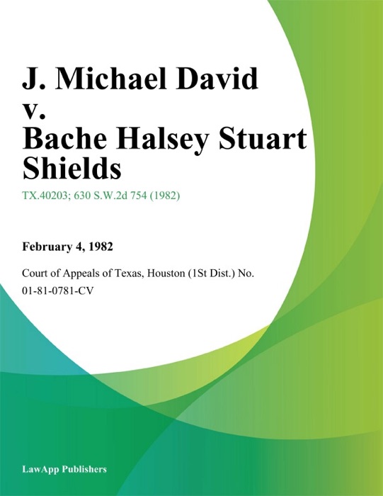 J. Michael David v. Bache Halsey Stuart Shields