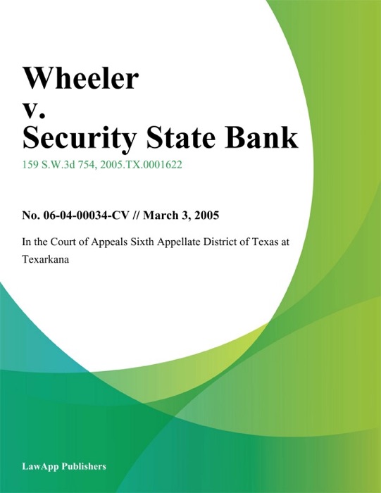 Wheeler v. Security State Bank