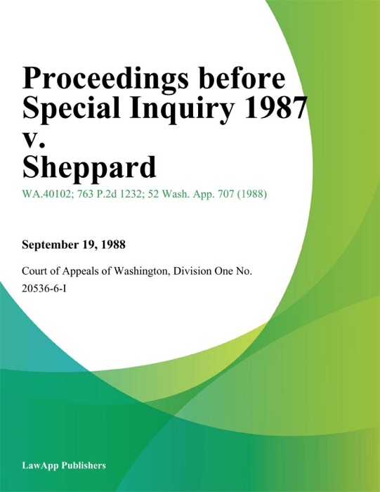 Proceedings Before Special Inquiry 1987 V. Sheppard