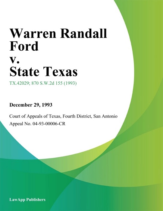 Warren Randall Ford v. State Texas