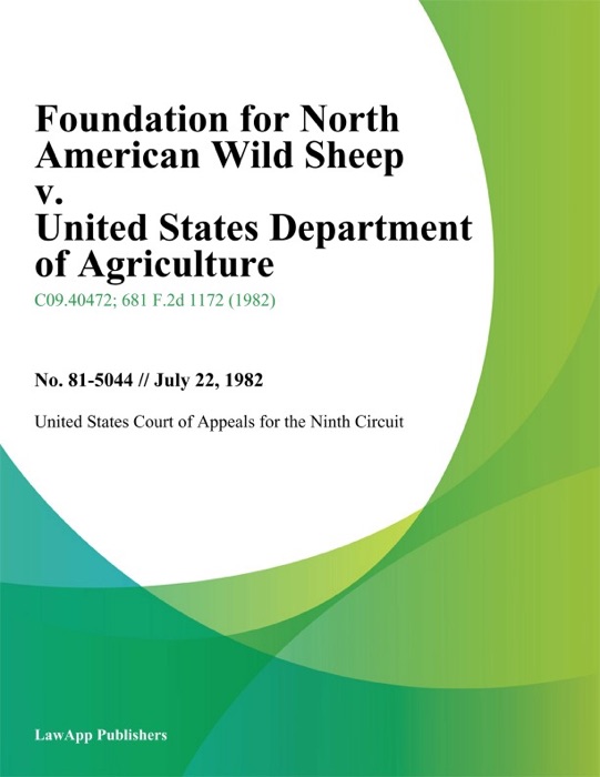 Foundation For North American Wild Sheep V. United States Department Of Agriculture