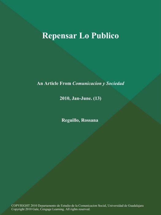 Repensar Lo Publico