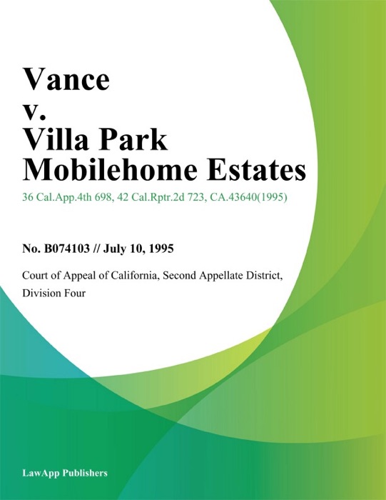 Vance v. Villa Park Mobilehome Estates