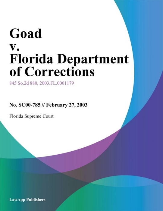 Goad v. Florida Department of Corrections