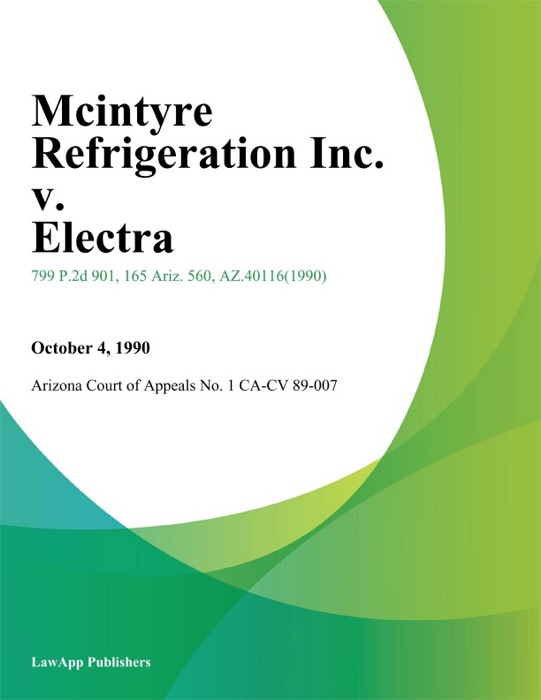 Mcintyre Refrigeration Inc. v. Electra