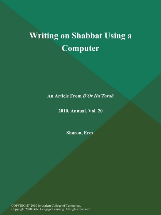 Writing on Shabbat Using a Computer