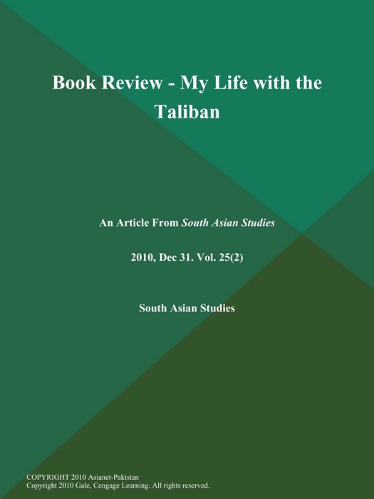 Book Review - My Life with the Taliban