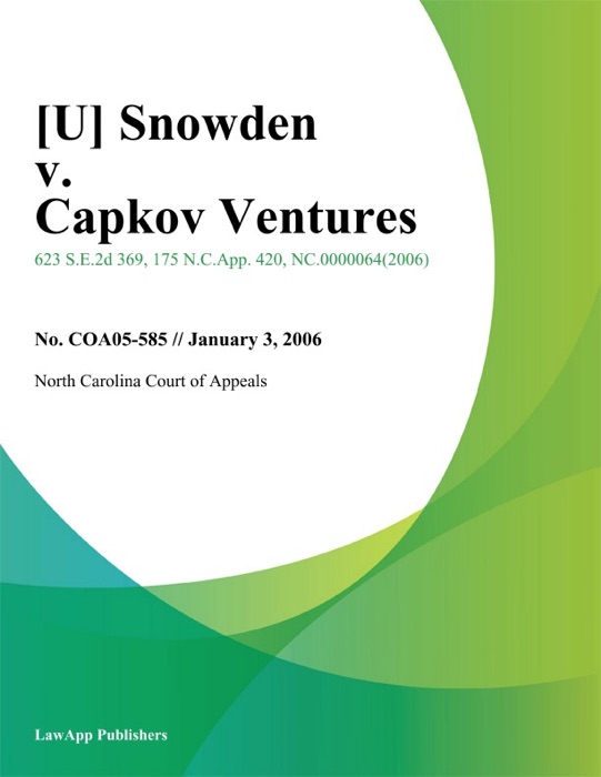 Snowden v. Capkov Ventures