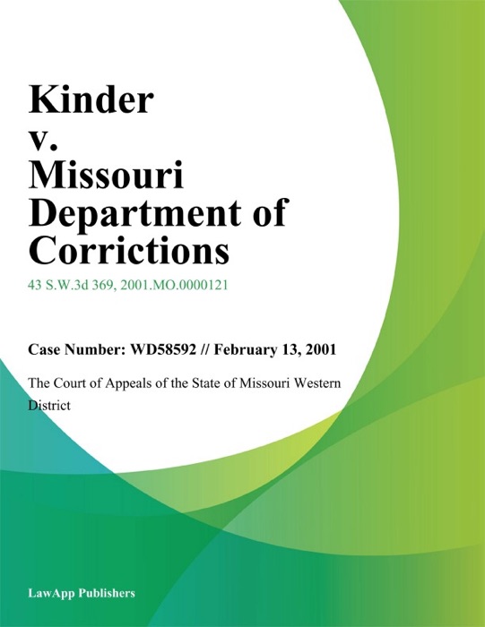 Kinder v. Missouri Department of Corrictions