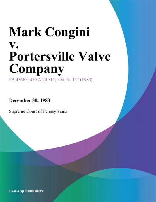 Mark Congini v. Portersville Valve Company