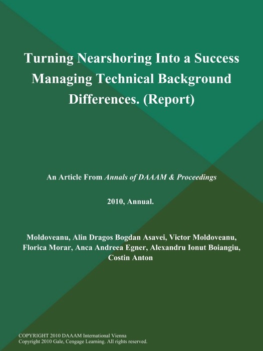 Turning Nearshoring Into a Success Managing Technical Background Differences (Report)