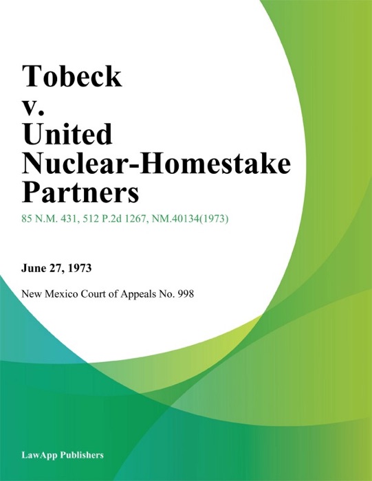 Tobeck V. United Nuclear-Homestake Partners