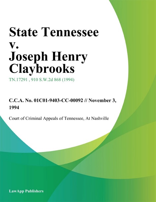 State Tennessee v. Joseph Henry Claybrooks