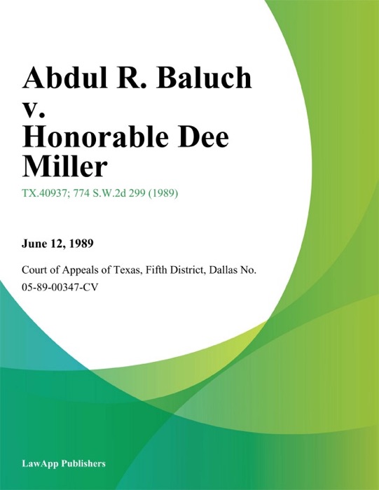 Abdul R. Baluch v. Honorable Dee Miller