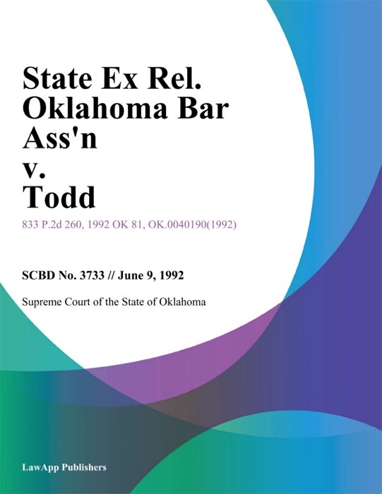 State Ex Rel. Oklahoma Bar Assn v. Todd