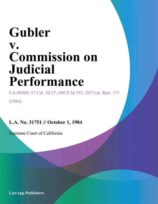 Gubler v. Commission on Judicial Performance