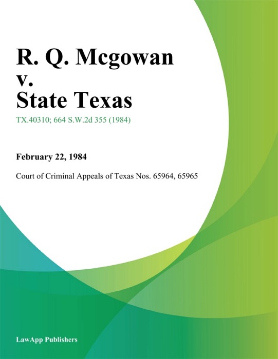 R. Q. Mcgowan v. State Texas