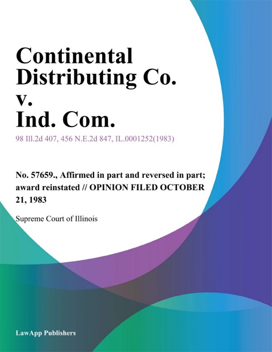 Continental Distributing Co. v. Ind. Com.
